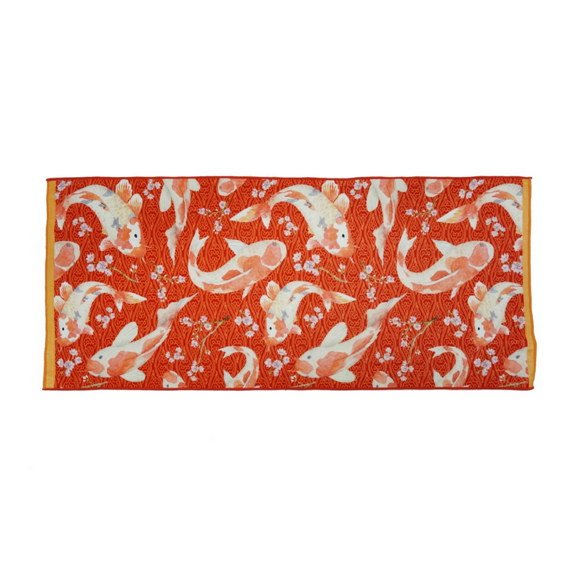 Red Cotton Face Towel with Logo Custom Print