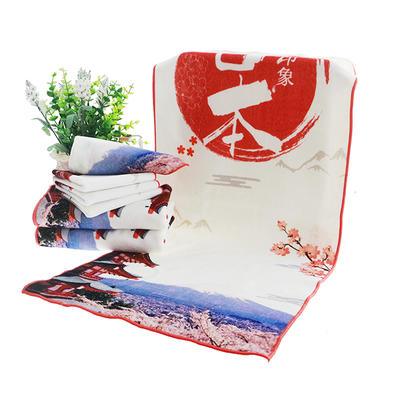 hot sale customized logo japanese souvenir 100 % cotton digitalprintedface towel facecloth