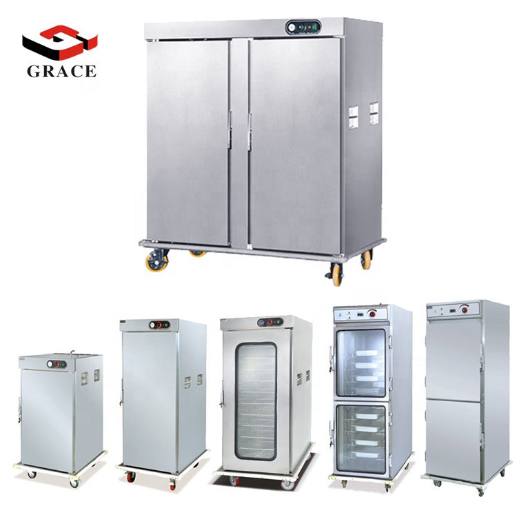 Grace Kitchen Hotel Restaurant Stainless Steel Upright Heated Holding Food Warmer Cart Cabinet