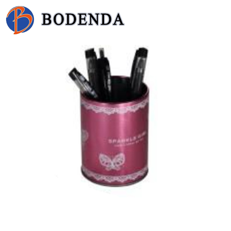 Factory customized round metal pencil tin box metal pen holder