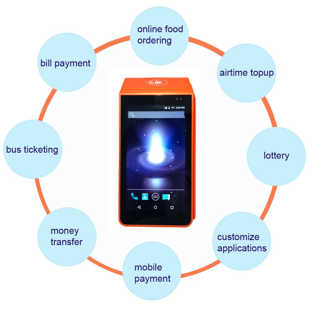 4G Portable Machine Android Handheld Pos Terminal with Printer
