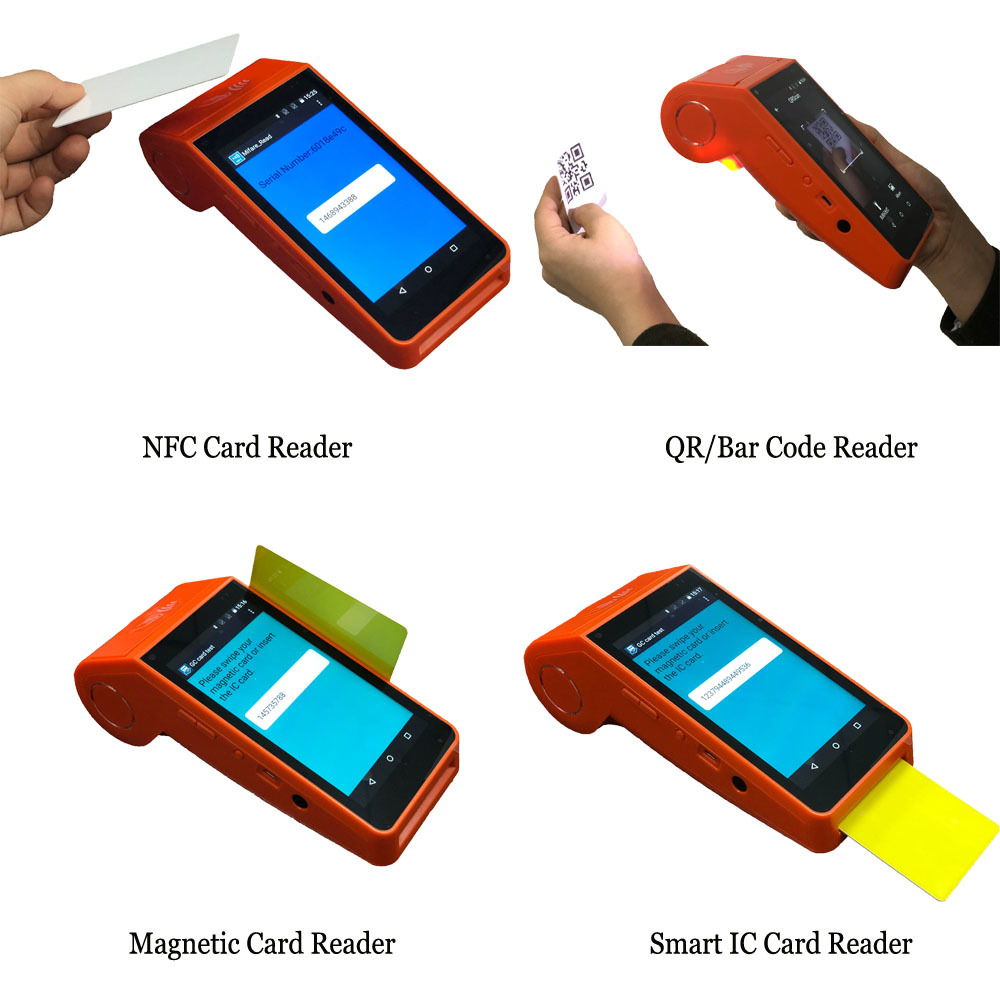 3G 4G Touch Screen Android POS Terminals with Thermal Printer