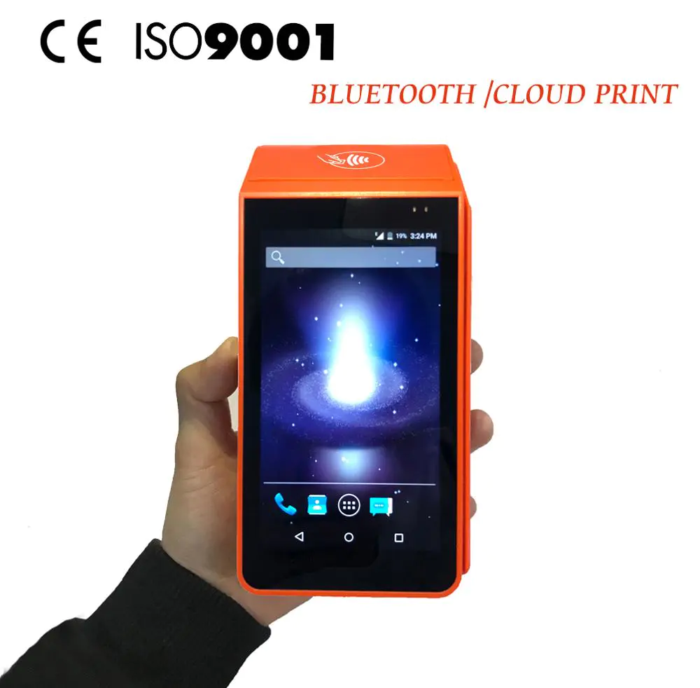 Handheld Android Pos TerminalWith Printer , Portable Barcode Scanner Nfc Pos AndroidTerminal