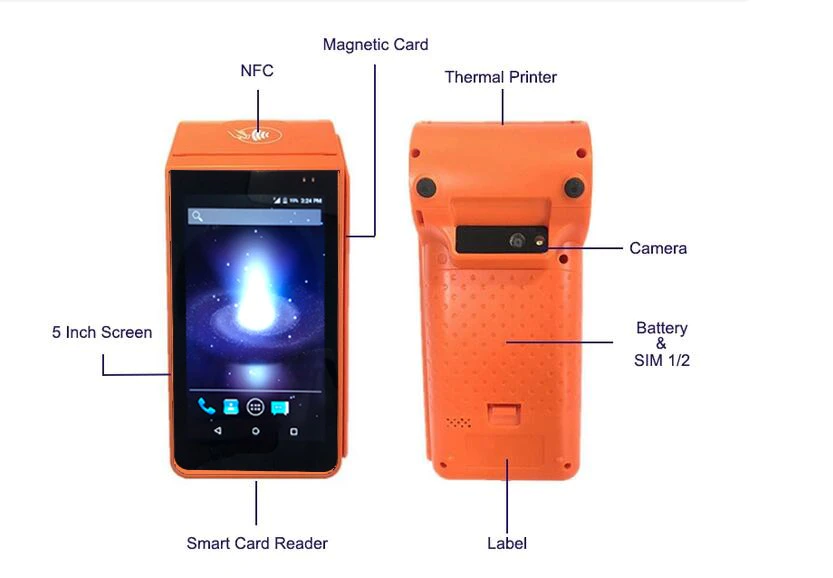 SDK Mini Android OS Portable Thermal Receipt POS Printer with Camera