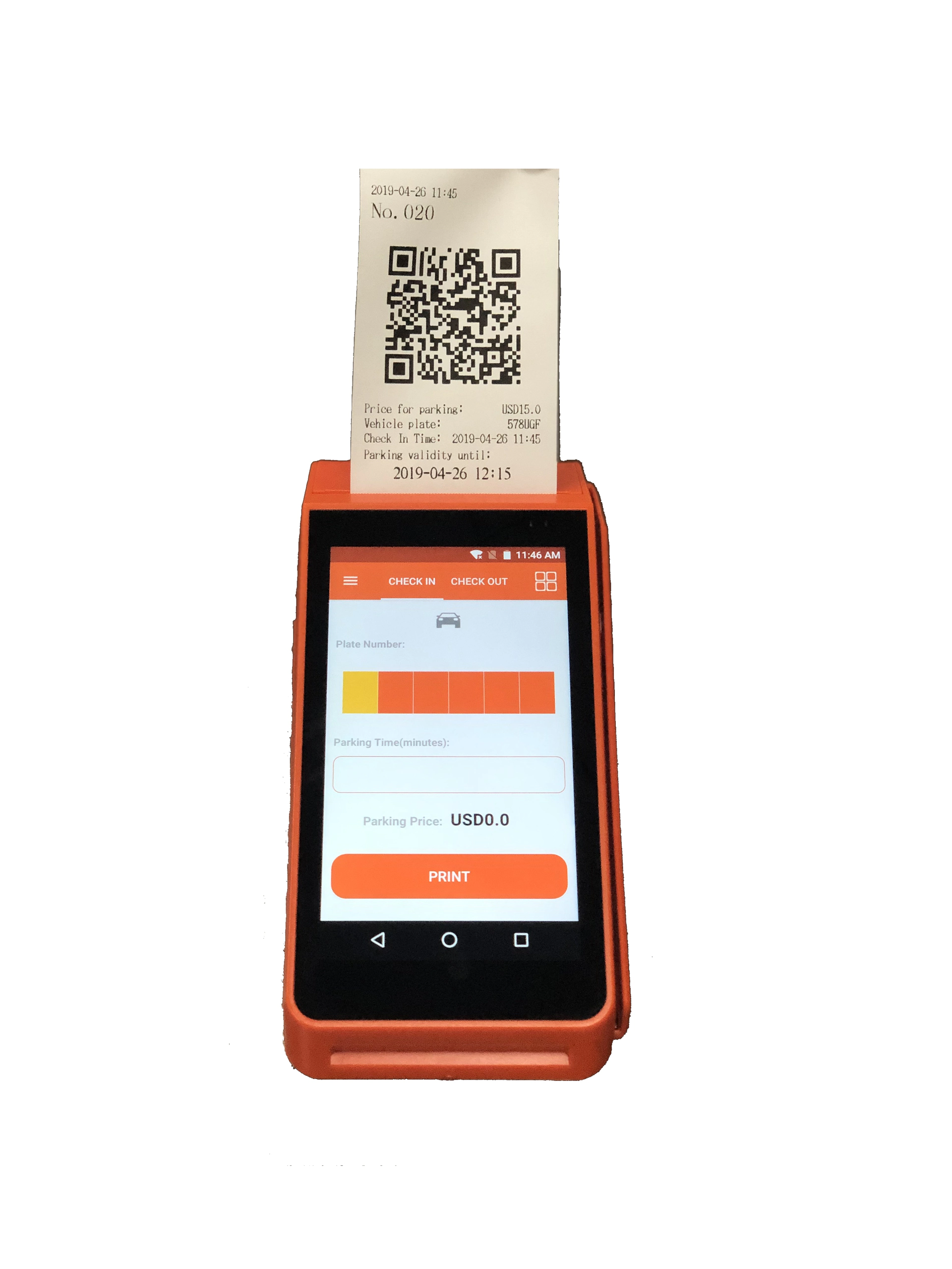 Android Handheld Parking lot Bus Ticketing Machine with Camera