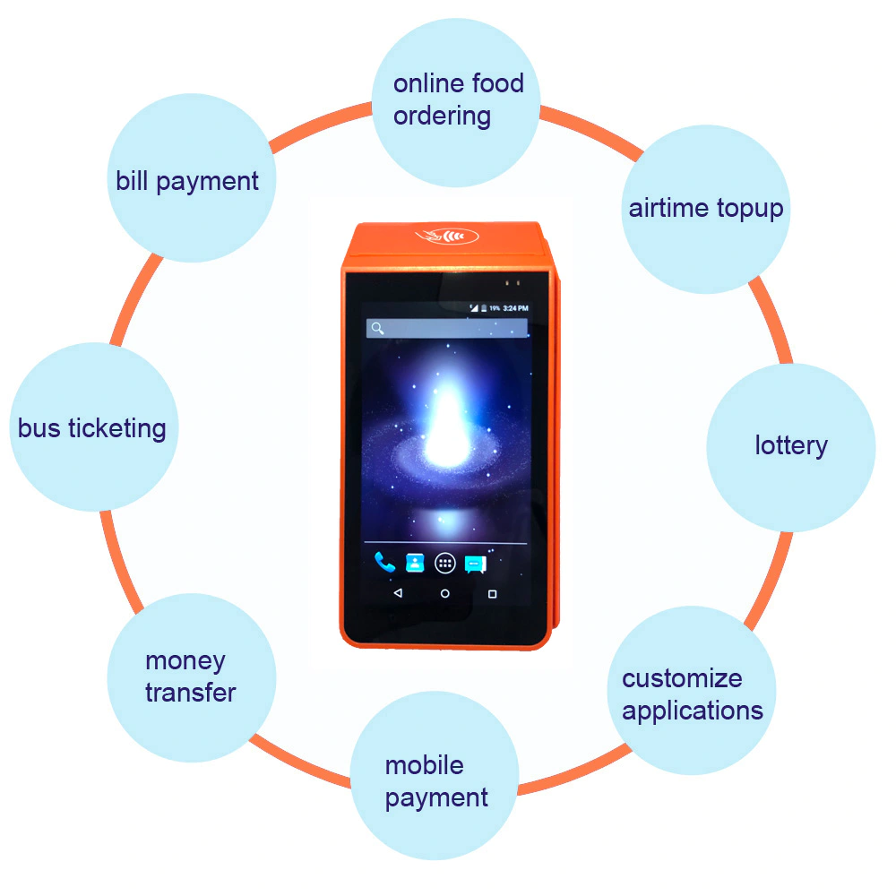 Latest 4G Cashless Mobile Payment Terminal Android All In One Pos Machine with Printer