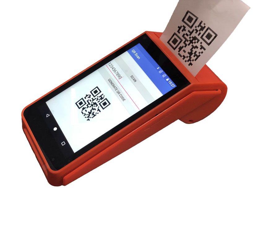 Portable Barcode Scanner Nfc Pos Android Terminal , Handheld Android Pos TerminalWith Printer