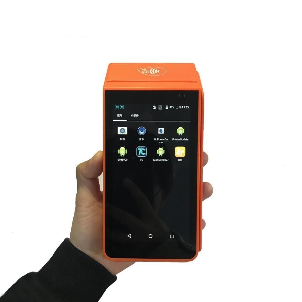 5'' Handheld Smart Mobile Android POS Terminal With Printer For Restaurant Print Online Remote Email Orders