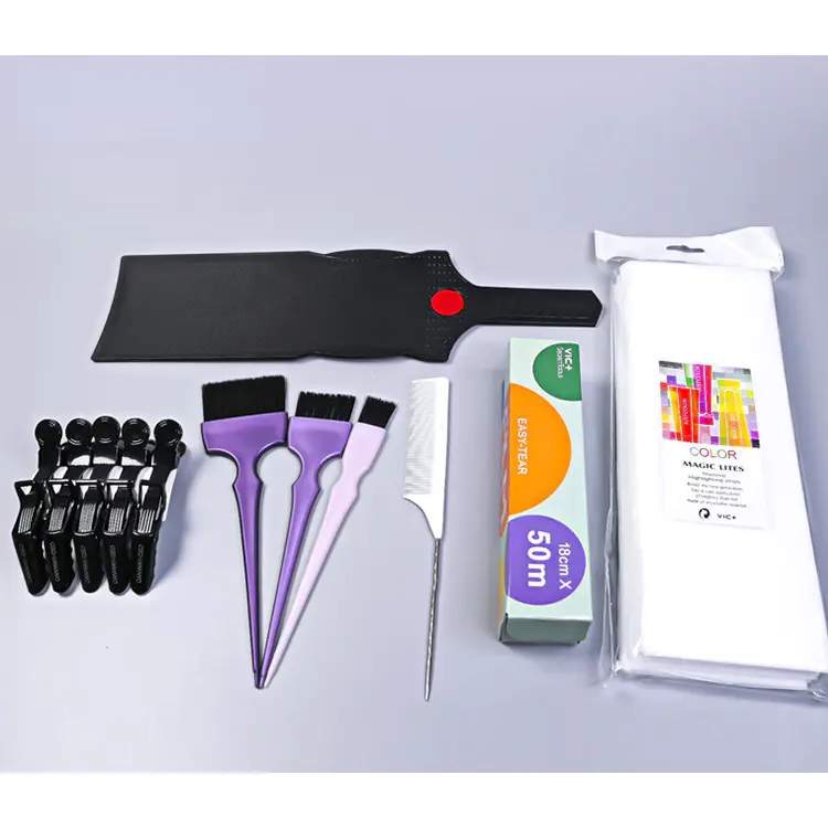 Salon Highlight Brush Hair Color Dye Kit TintIsolate Tissue Paper Tools Set