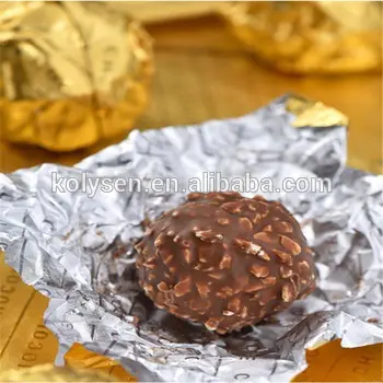 Custom printed food grade Chocolate balls hearts bumble bees wrapping aluminum foil made in china