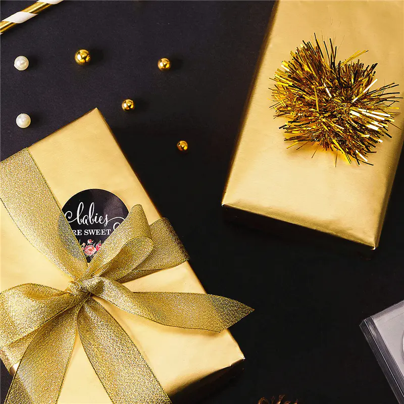 Gold Metallic Chocolate Bar Wrapping Foil Paper