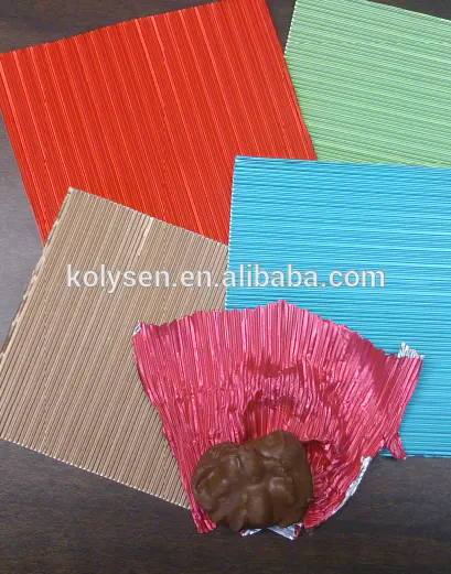 Multi-colored chocolate wrap corrugated aluminum foil