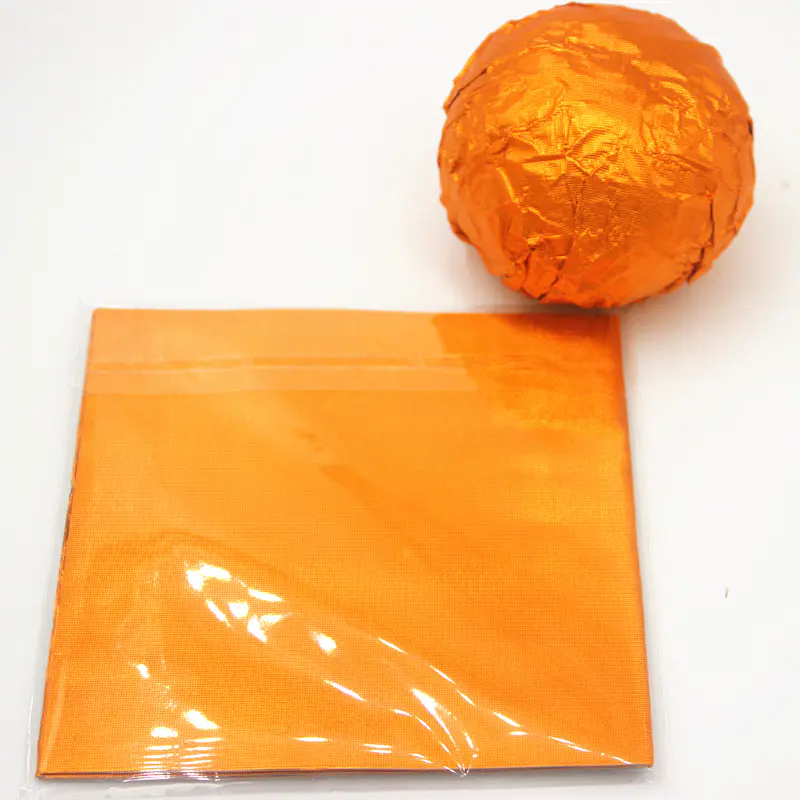 Orange aluminum chocolate ball wrap foil sheet