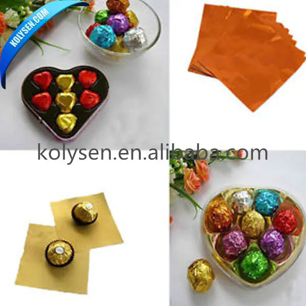 4 X 4 inch square customprinted candy chocolate foil wrapper