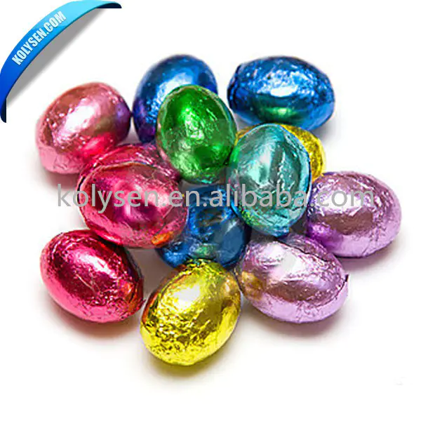 Colored aluminum foil chocolate wrapping paper for Christmas color egg