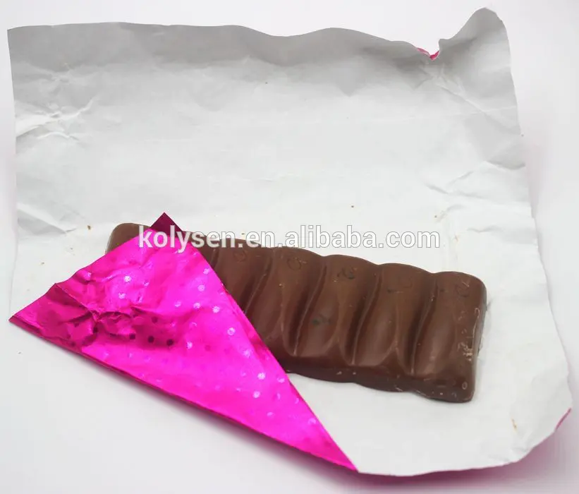 Colored foil wax paper for chocolate tablets wrapping