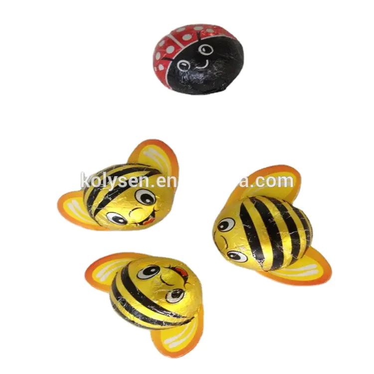 Custom printed food grade Chocolate balls hearts bumble bees wrapping aluminum foil made in china