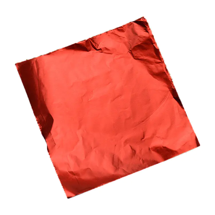 Custom Color Chocolate Wrapping red Aluminum Foil chocolate bar wrapper foil China supplier