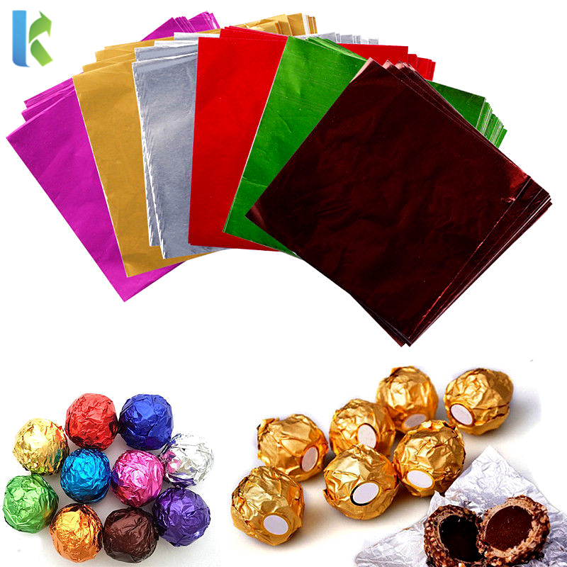 Aluminum Foil Wrappers for Candy and Chocolate (4 In, 10 Colors