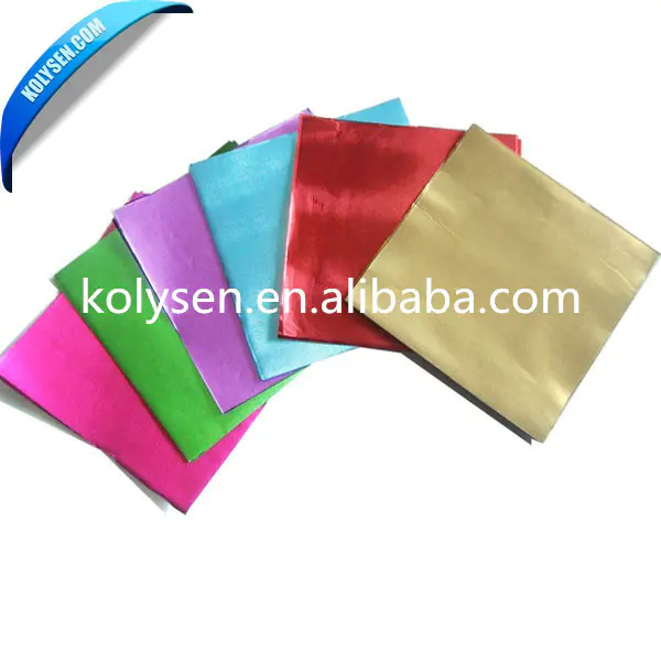 Golden Heat Insulate Grease Proof Chocolate Paper Wrapper Packaging Aluminum Foil