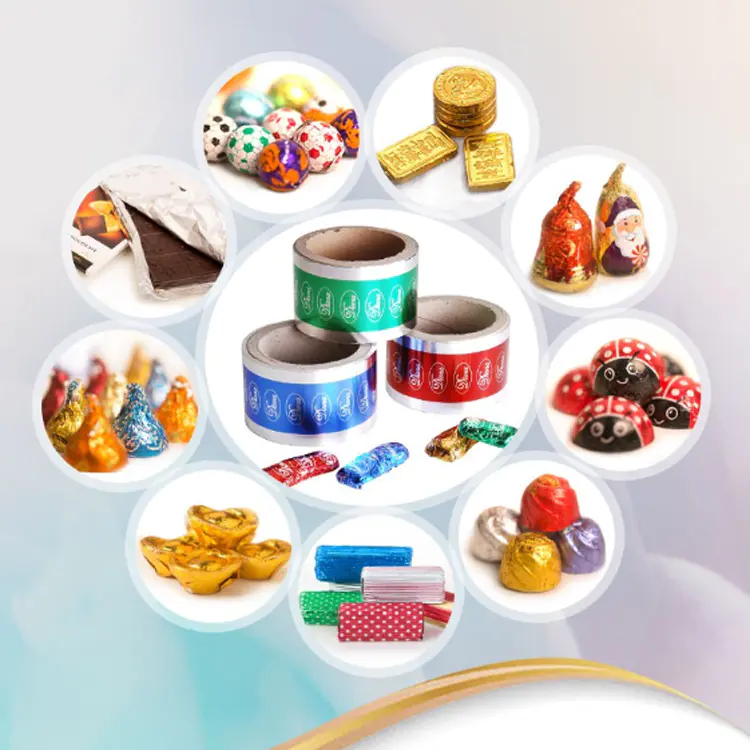 Custom Printed Chocolate Coins Wrapping Foil for Chocolate Bar Easter Eggs Candy Packaging