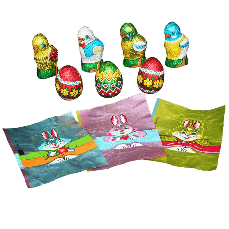 Colorful egg chocolate aluminum foil wrappers for Easter