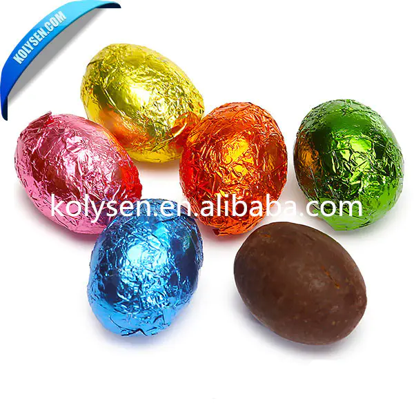 Colored aluminum foil chocolate wrapping paper for Christmas color egg
