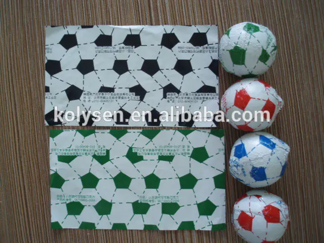 Chocolate Ball Wrap Sheet Print Aluminum Foil Made in China Football Style Soft