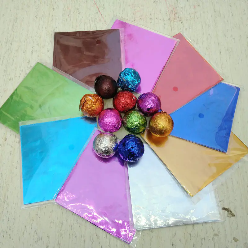 Customizedfood grade non-toxic no odour non-fading colored Aluminum chocolate wrapping foilwholesale