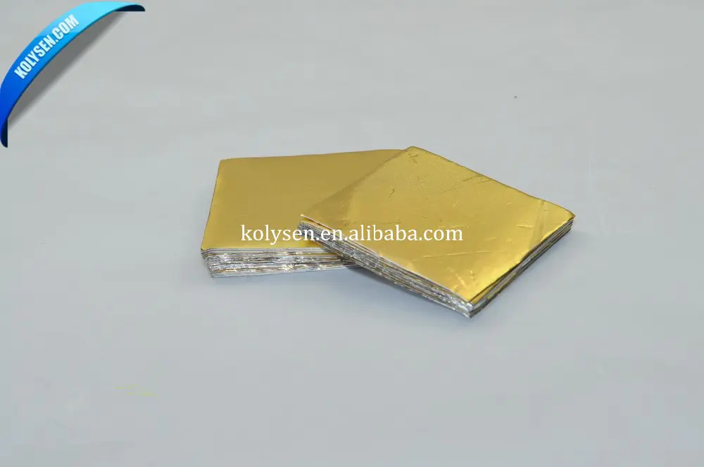 KOLYSEN Custom printed food grade candy wrapper aluminum foil chocolate foil gold factory