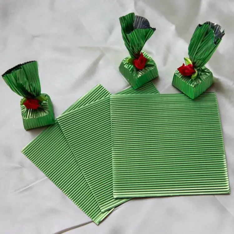 Custom printed food grade non fading Corrugated aluminum foil wrapping for chocolate bars Wholesale
