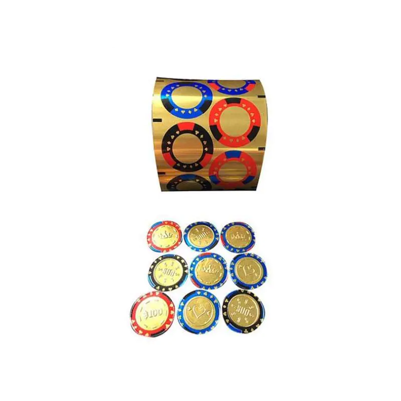 40 mic gold coin chocolate foil wrapper