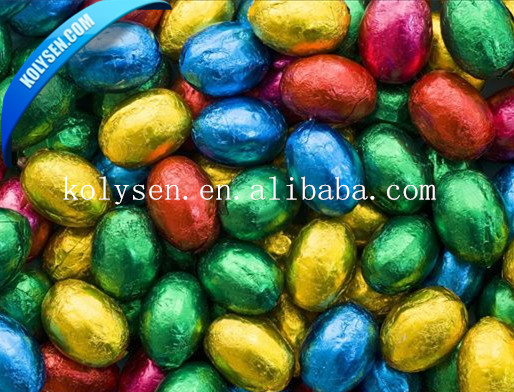 Colorful egg chocolate aluminum foil wrappers for Easter
