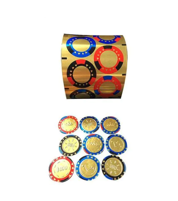 40 mic gold coin chocolate foil wrapper