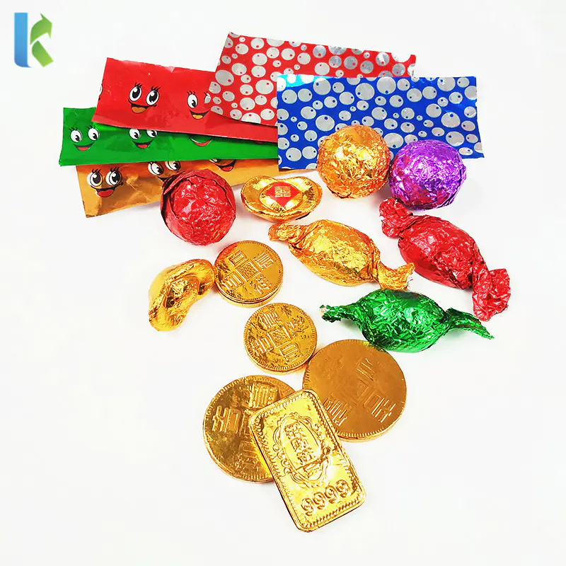 Custom Printed Chocolate Wrapping Foil Chocolate Coins Candy Packaging Easter Eggs Chocolate Bar for Christmas Soft