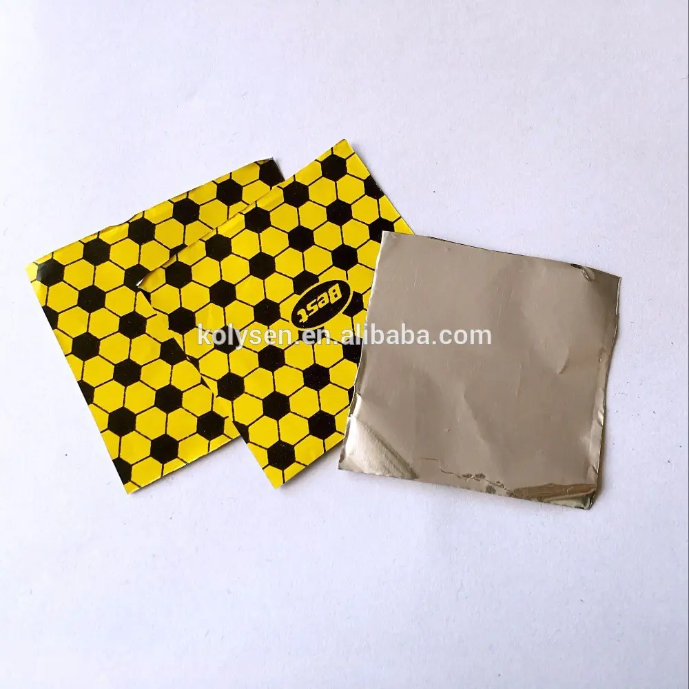 Custom Printed food grade football style printed chocolate aluminum foil Export from China