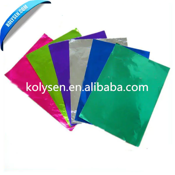 colored chocolate sweet wrapping foil sheet