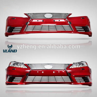 VLAND factory for car bumper for ES 350 bumper for 2007-2012 with light bar fog lamp and middle grille for ES 350 Front bumper