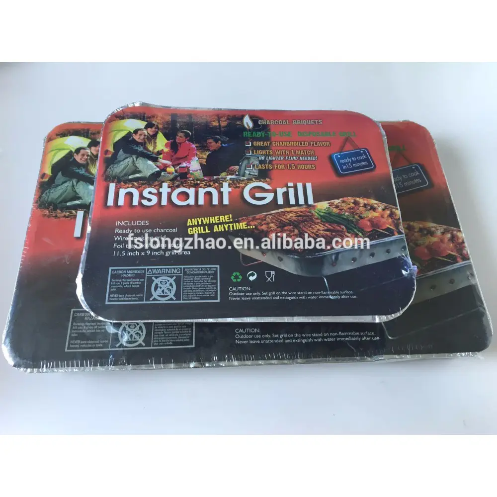 Home or outdoor one time use mini charcoal bbq grill disposable