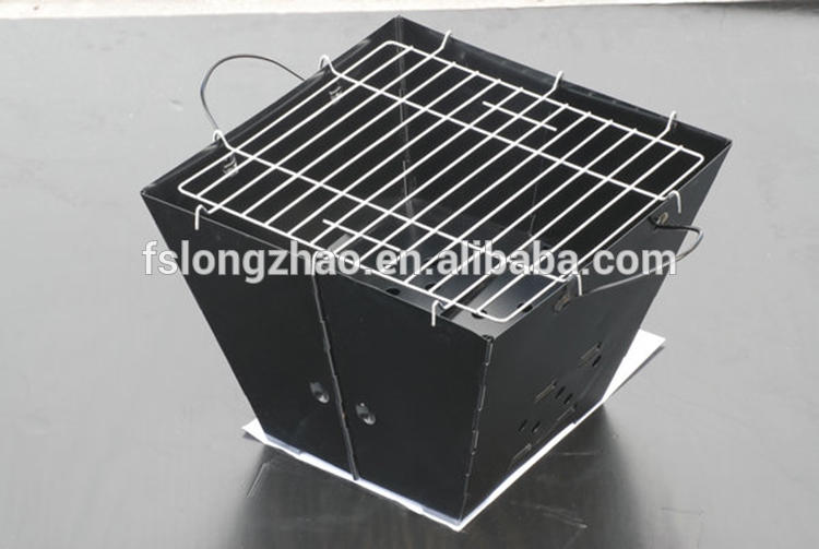 Iron powder coat finish folding portable charcoal bbq grill