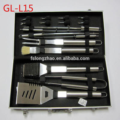 deluxe 17pcs bbq tools in aluminium case bbq tool set, bbq kit, bbq grill