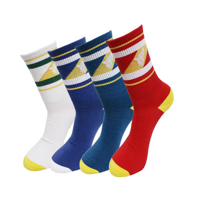 Personalized logo custom design pattern white colorful men tube cotton fashion socks