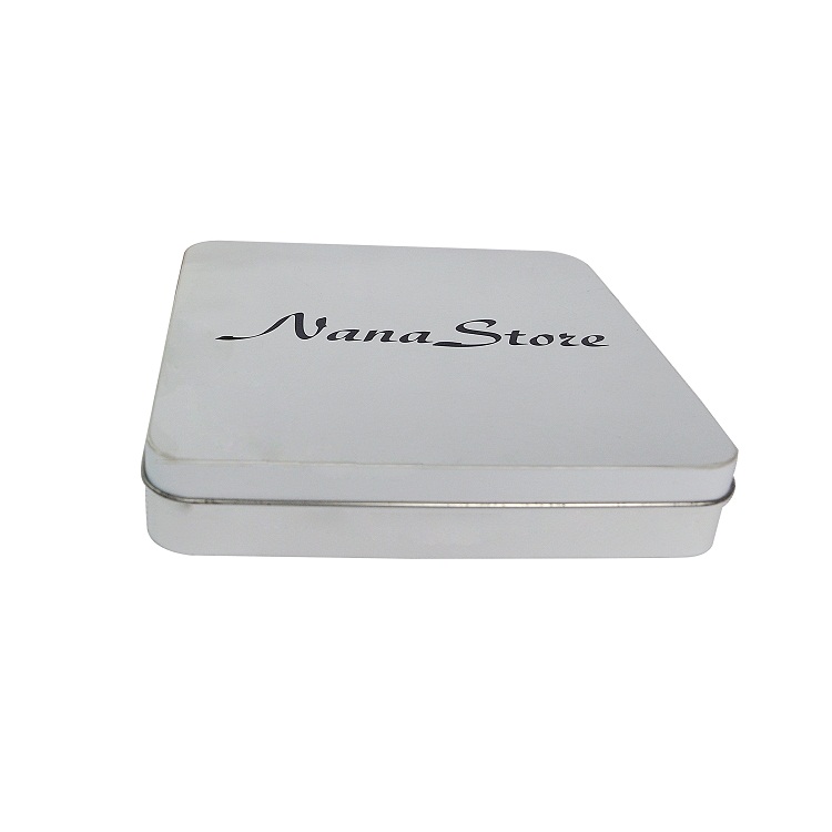 Custom Vintage empty rectangular box for chocolate packing metal pad cardfile tin box container