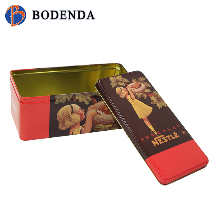 Hot Sale Red Rectangle Biscuit Tin Cans