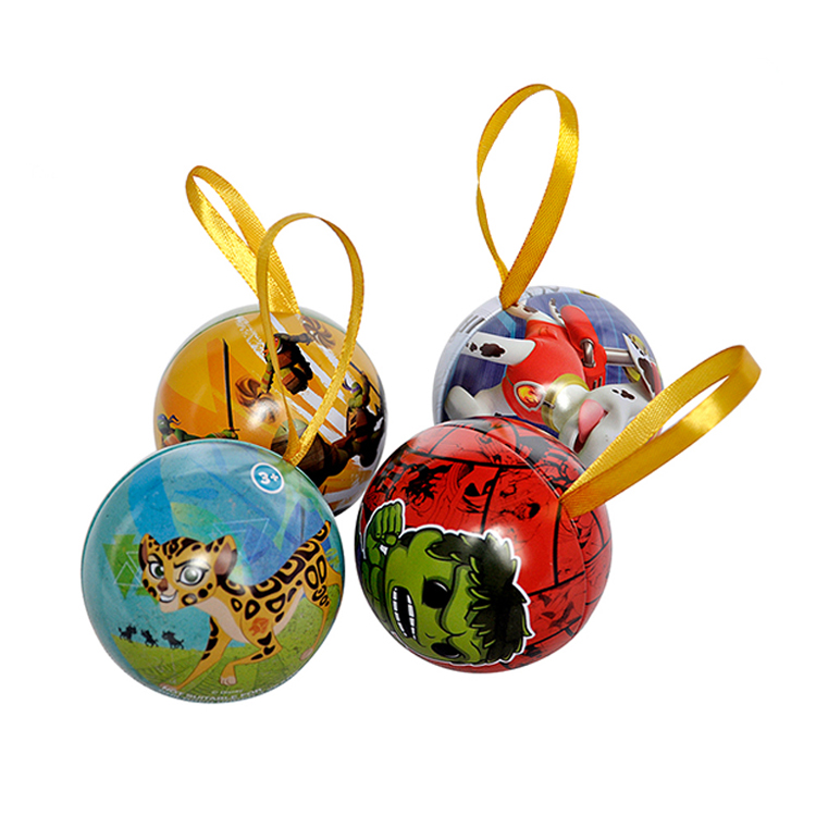 Bodenda High quality Christmas ball shape metal canchocolate metaltin boxgift tin container for canned food