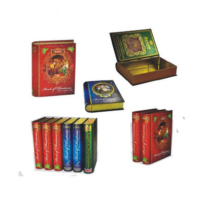 China Manufacturer Book shape gift packing box tea food metal tin box
