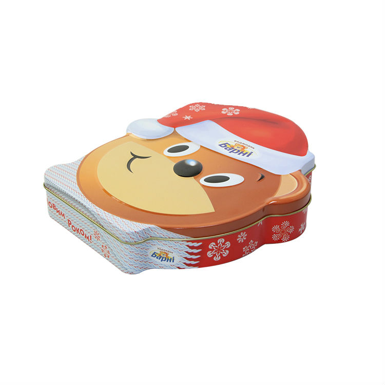 Little Bear Shape Cake Box With Lid Food Packing Gift Airtight Tin Box