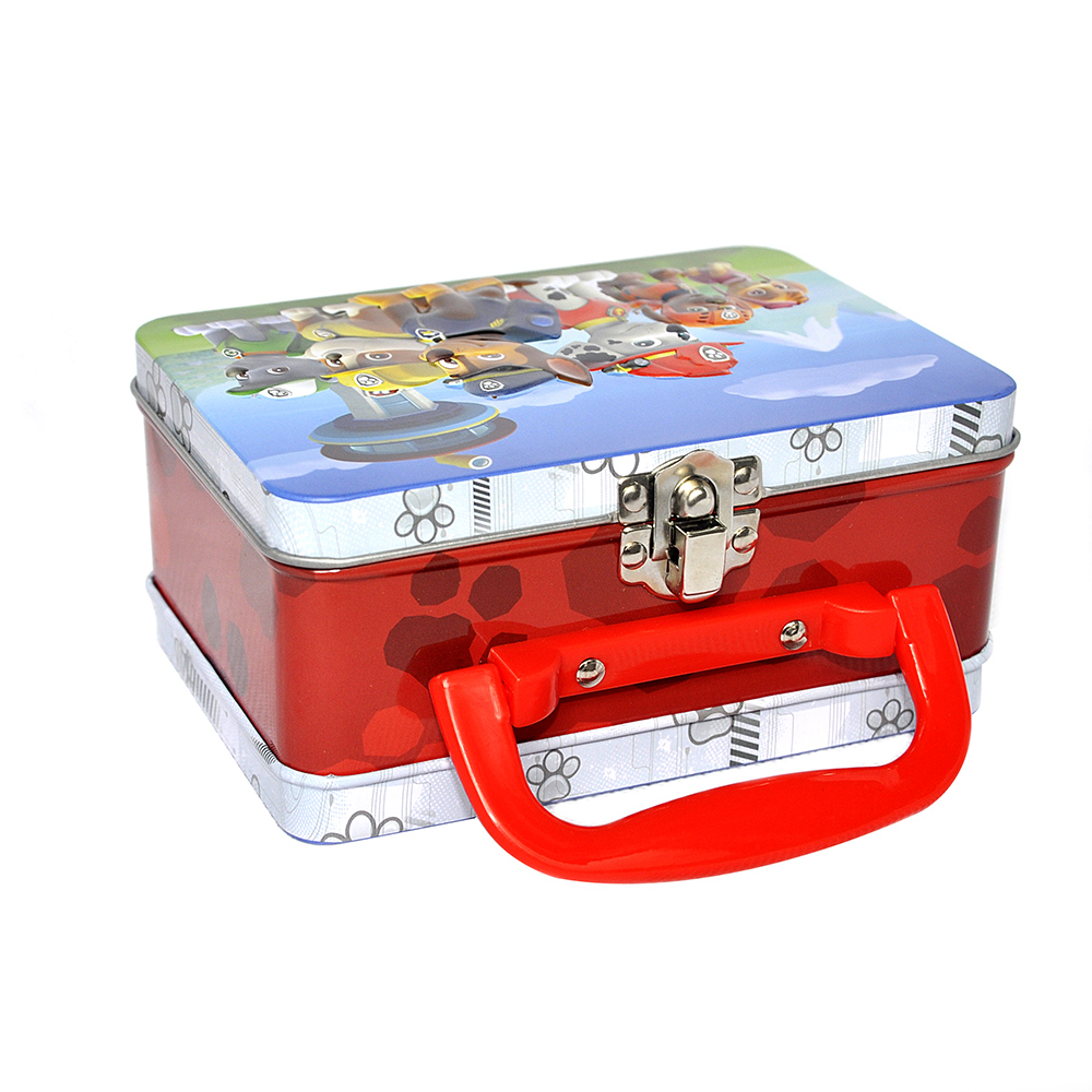 novelty cartoon kids tin lunch box with handled