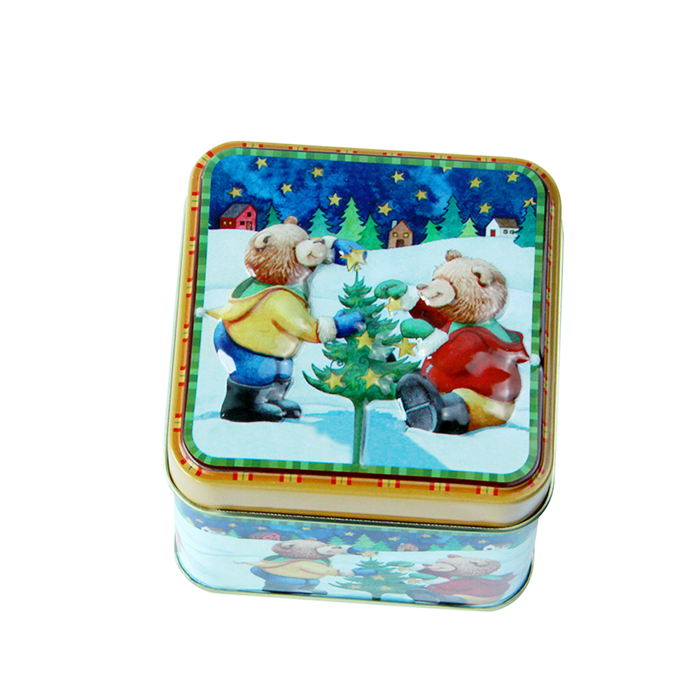 Bodenda High qualityAluminum Christmas style square Gift Packing Tin Box