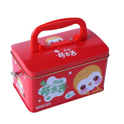 Factory Supplier Decorative Rectangular Christmas Metal Tea Tin Box Candy Storage Music Boxes
